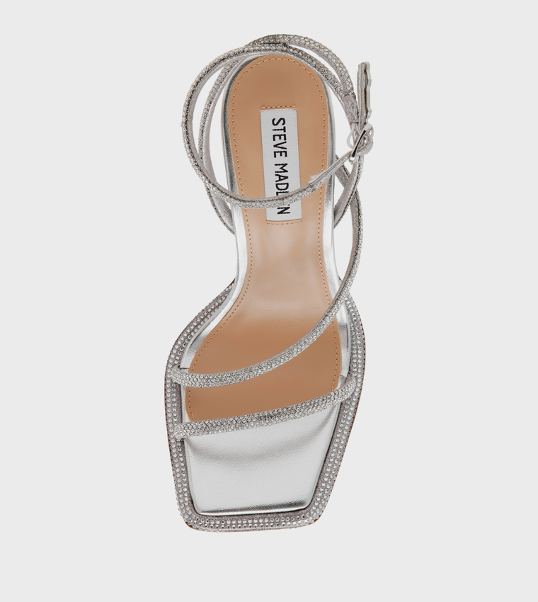 BRITTINA Embellished Ankle Loop Heeled Sandals
