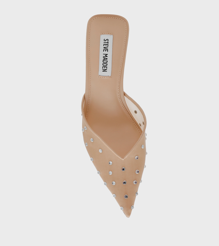 MOD-M Embellished Pointed Toe Mule Pumps