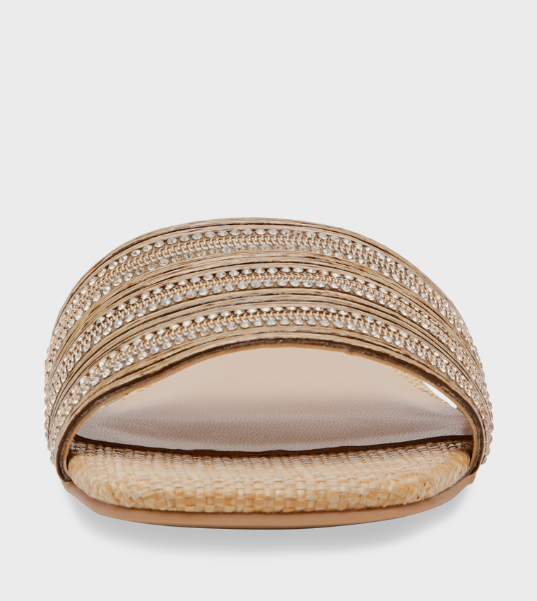 STOPPER Embellished Open-Toe Flat Sandals