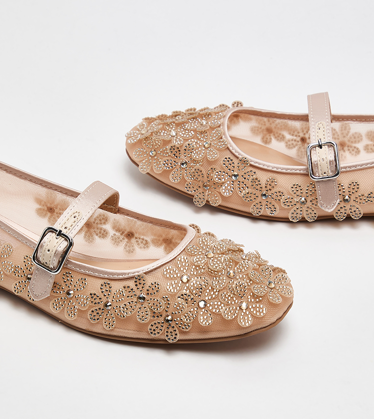 WILDLIFE Embellished Mesh Mary Janes