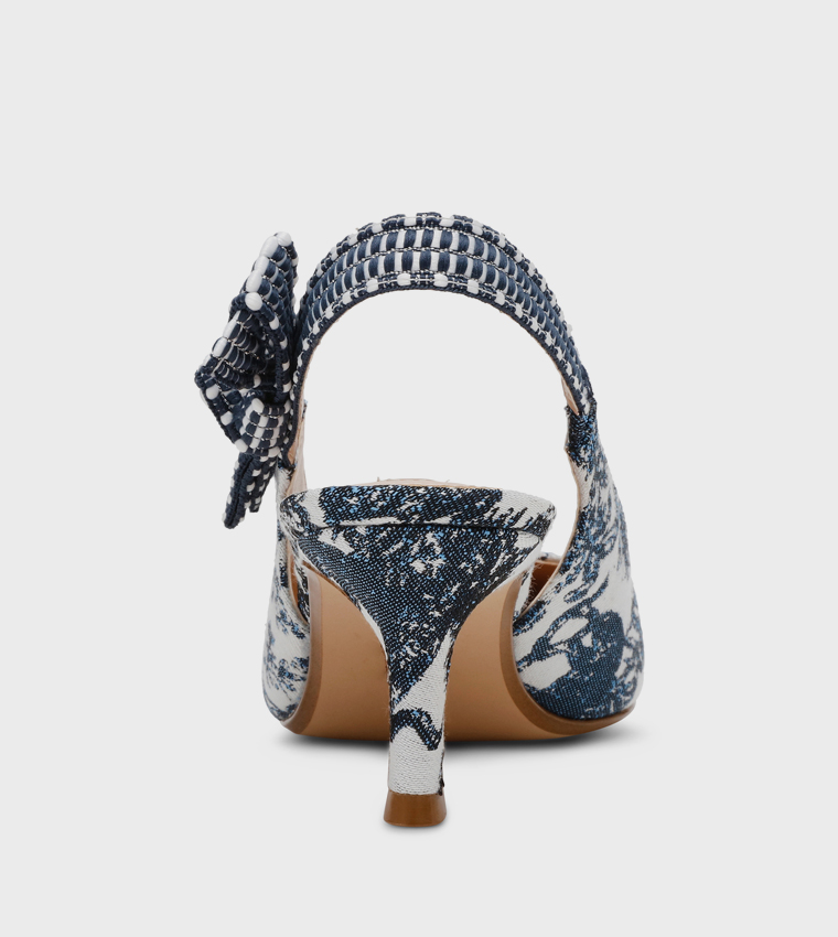 ENSEMBLE Patterned Pointed Toe Slingback Pumps