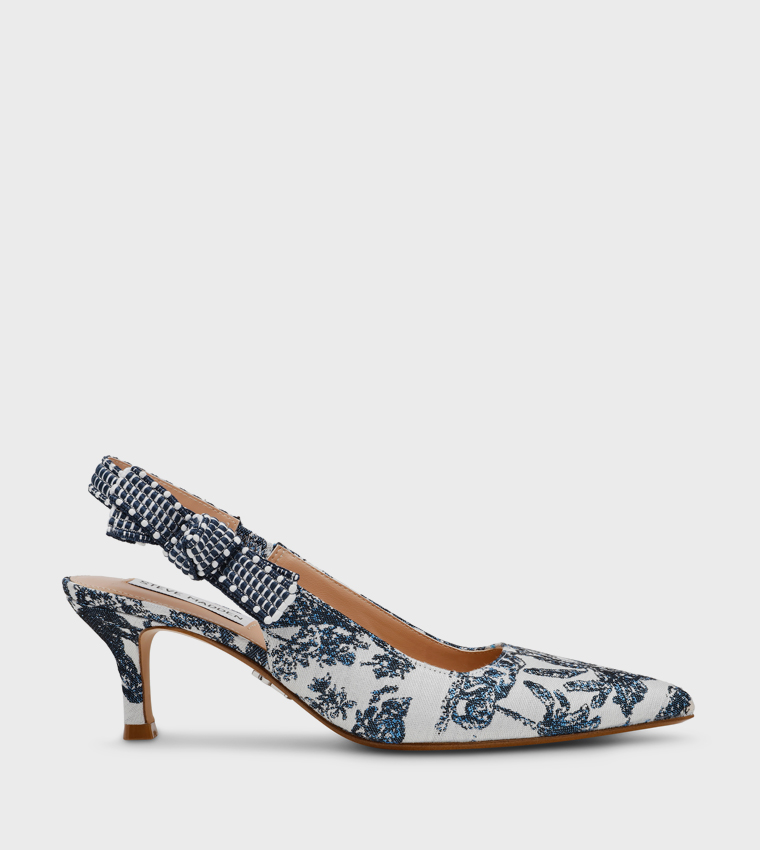 ENSEMBLE Patterned Pointed Toe Slingback Pumps