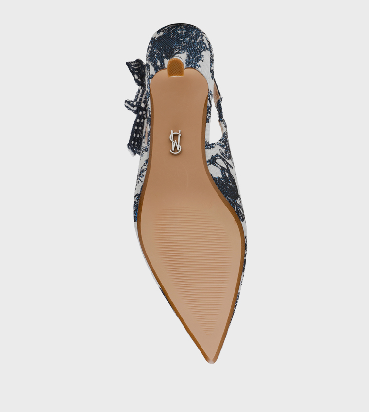 ENSEMBLE Patterned Pointed Toe Slingback Pumps