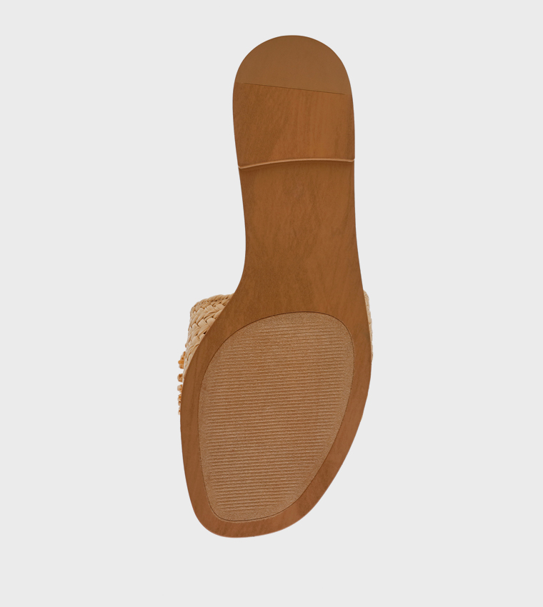 KARAOKE Braided Open-Toe Flat Sandals
