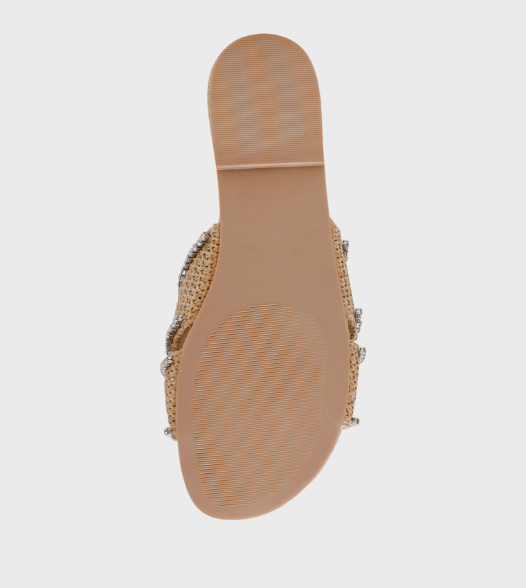 MIRAH Embellished Open-Toe Flat Sandals
