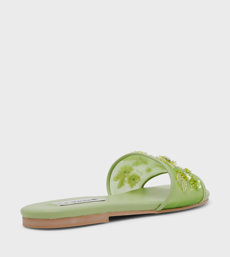 MIYAH Embellished Flat Sandals