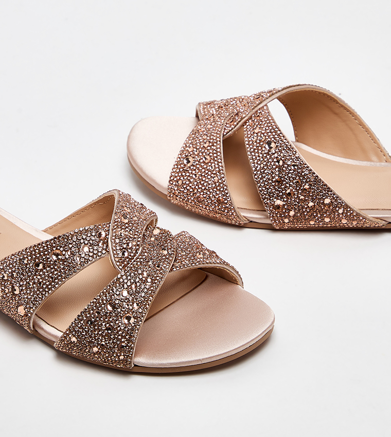 MUSA Embellished Flat Sandals
