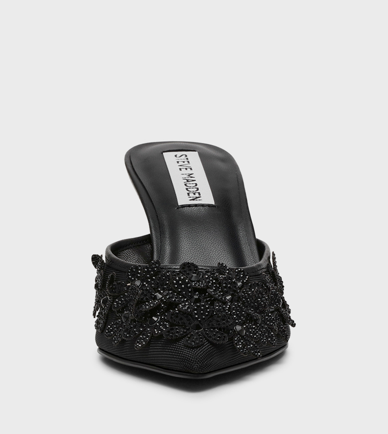 SEHARA Floral Appliqued Mule Pumps