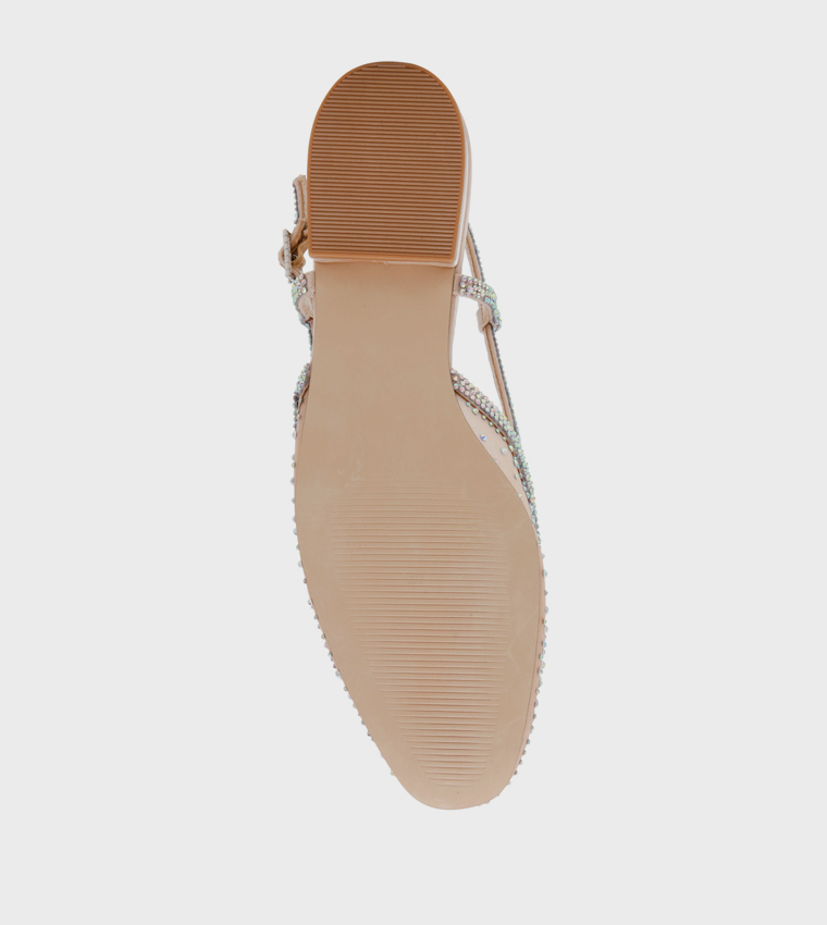 BALLROOM Embellished Low Heel Pumps