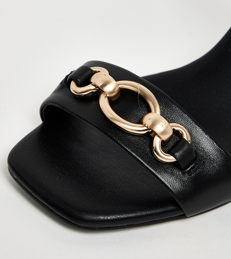 LABELLA Ankle Strap Block Heel Sandals