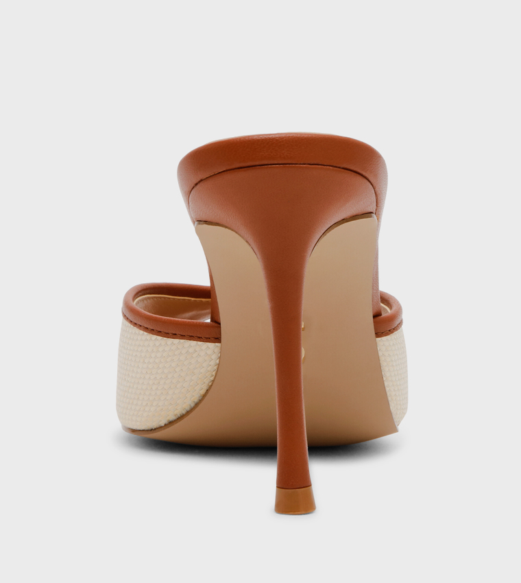 RINGSIDE Textured Peep-Toe Heeled Sandals
