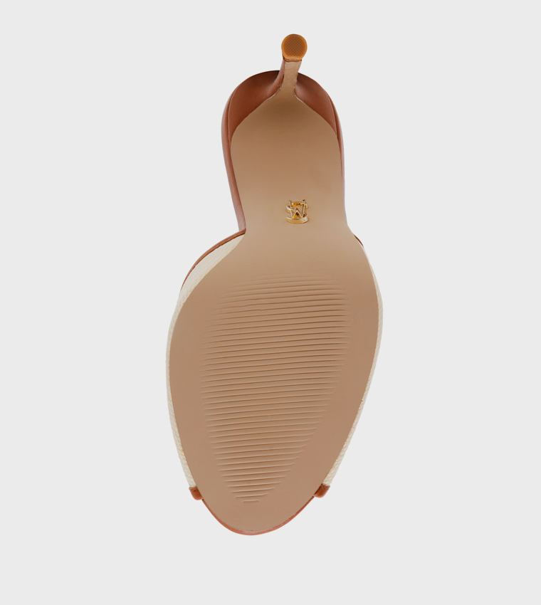 RINGSIDE Textured Peep-Toe Heeled Sandals