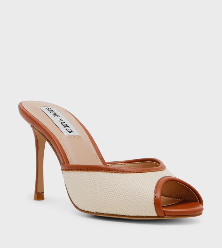 RINGSIDE Textured Peep-Toe Heeled Sandals