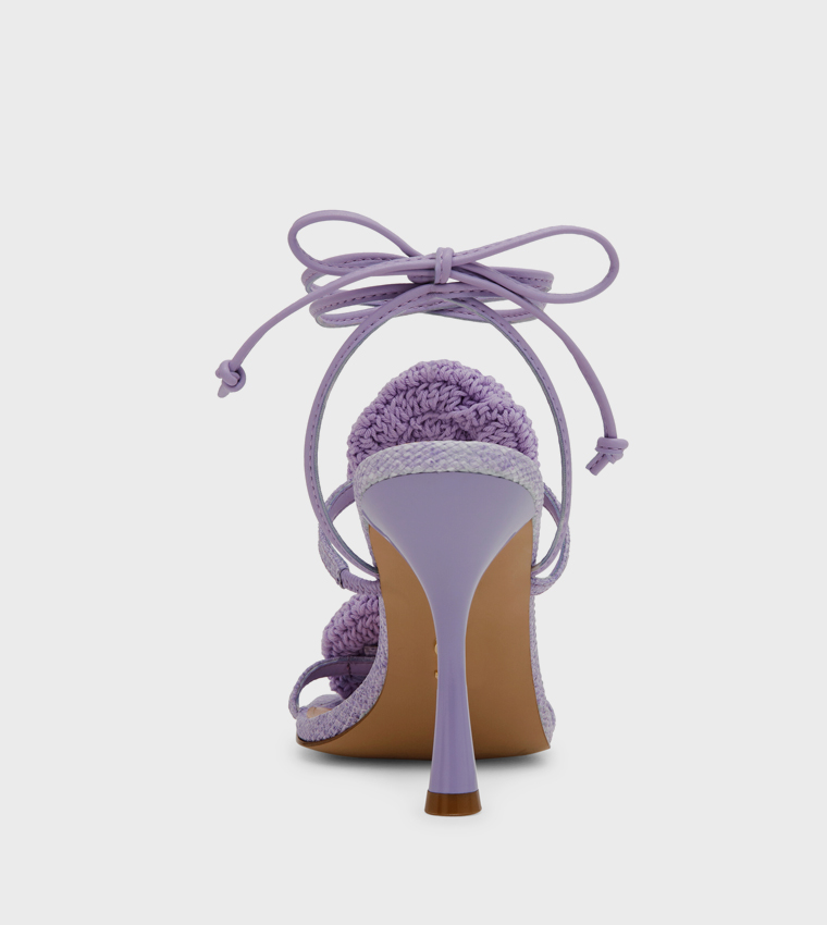 ROSALITA Appliqued Ankle Strap Heeled Sandals