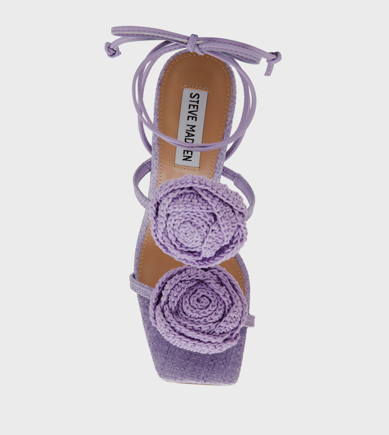 ROSALITA Appliqued Ankle Strap Heeled Sandals