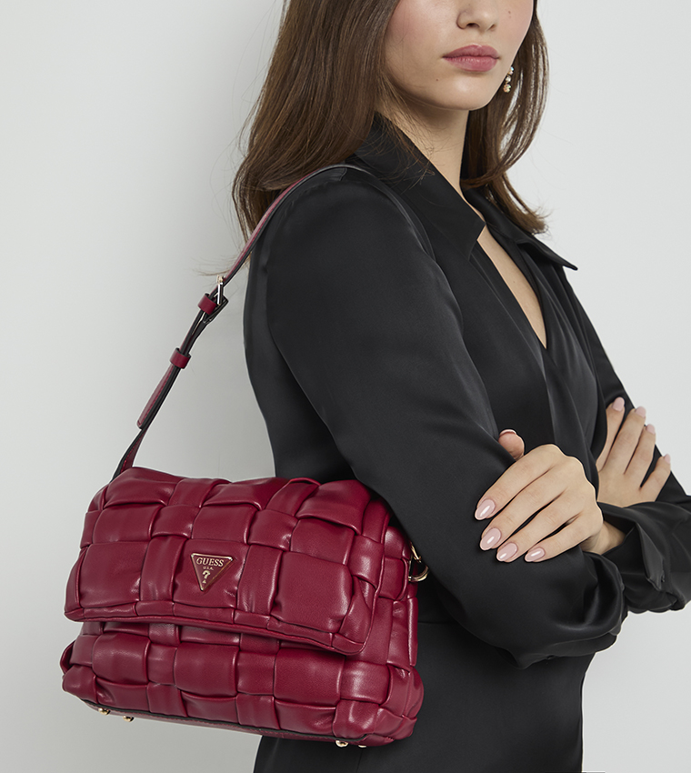 MARION Braided Flap Crossbody Bag