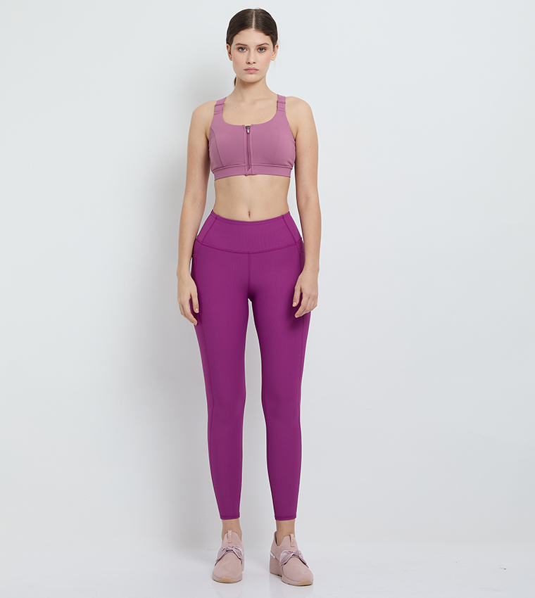 GO WALK Front-Zipper Sports Bra