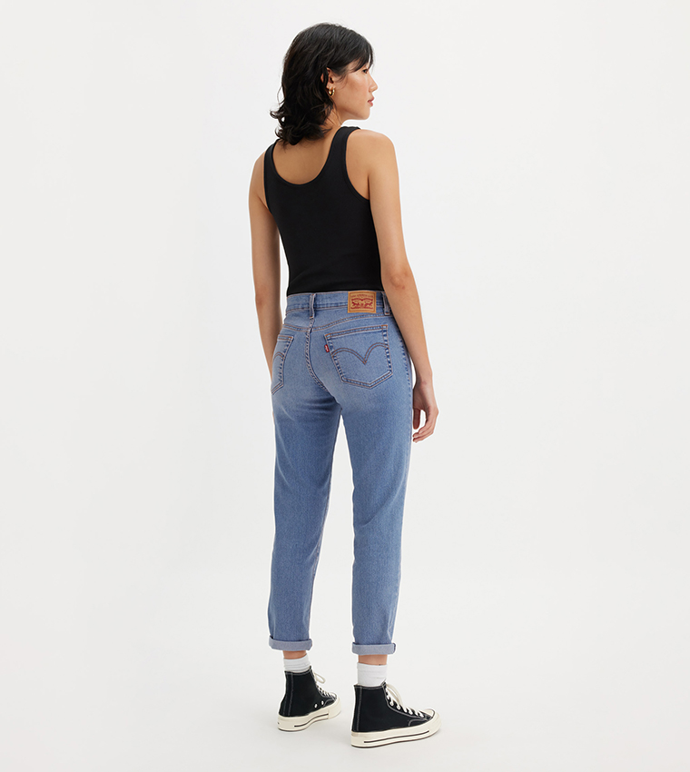 Faded Mid Rise Boyfriend Fit Jeans