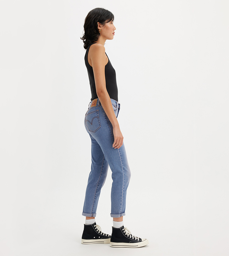 Faded Mid Rise Boyfriend Fit Jeans