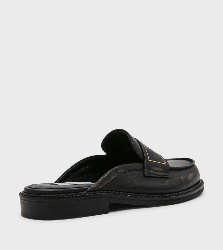 MOXXIE Logo Printed Loafer Mules