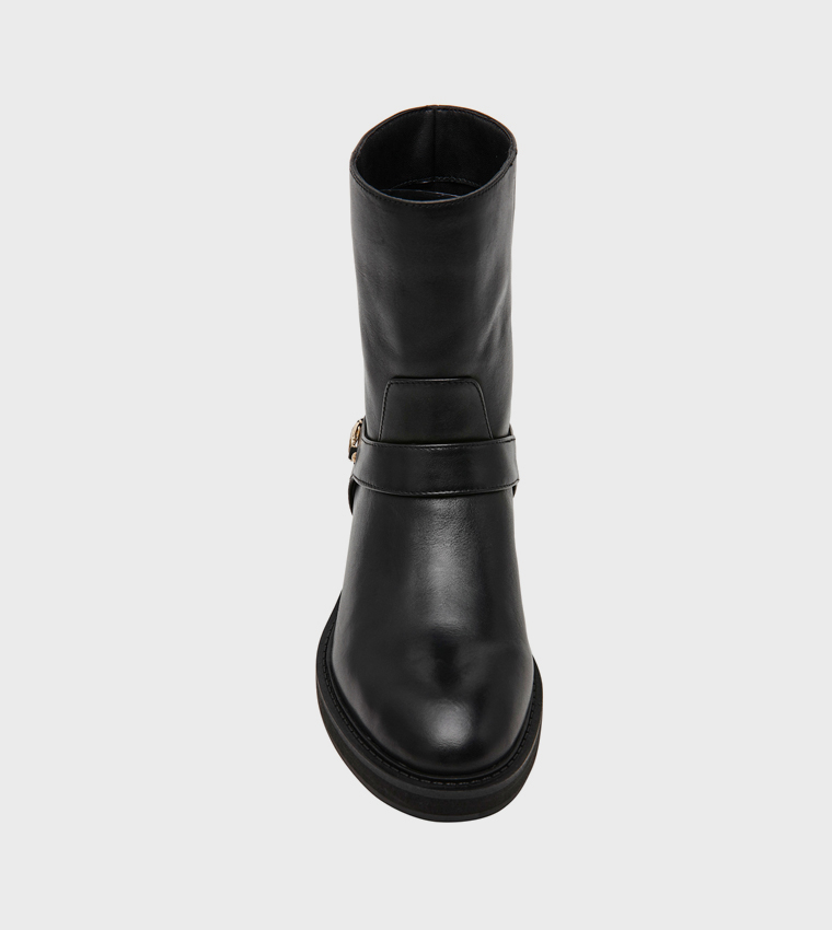 LOOPHOLE Round Toe Ankle Boots