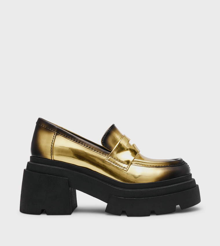 TURNOUT Block Heel Loafer Pumps