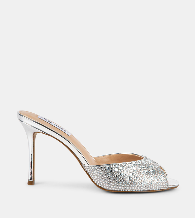 ROLLOUT-R Embellished Peep Toe Heel Sandals