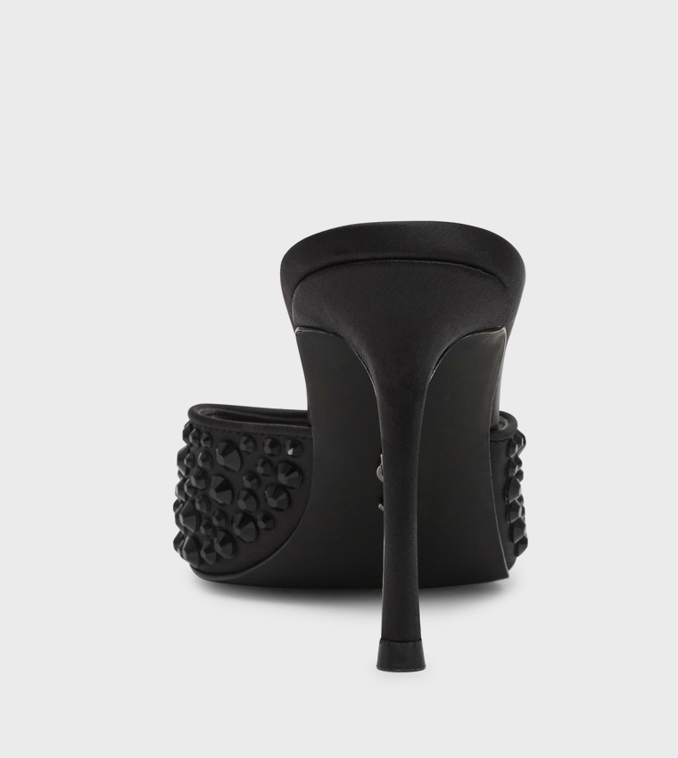 ROLLOUT-R Embellished Peep Toe Heel Sandals