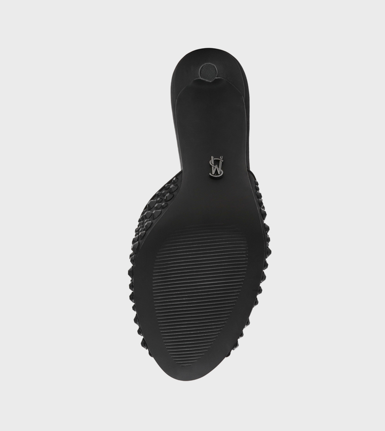 ROLLOUT-R Embellished Peep Toe Heel Sandals