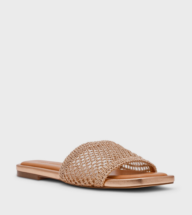 LAZZO Crochet Strap Flat Sandals