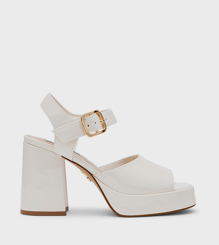 صندل كعب بلاتفورم لامع 