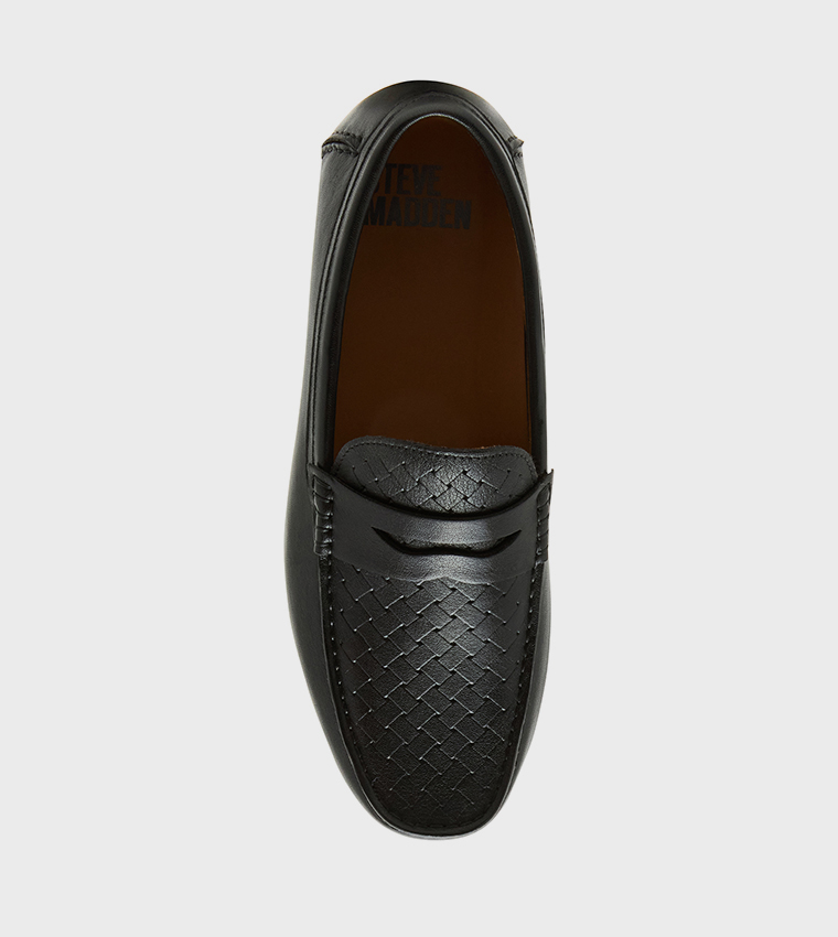 KRISTON Textured Round Toe Loafers