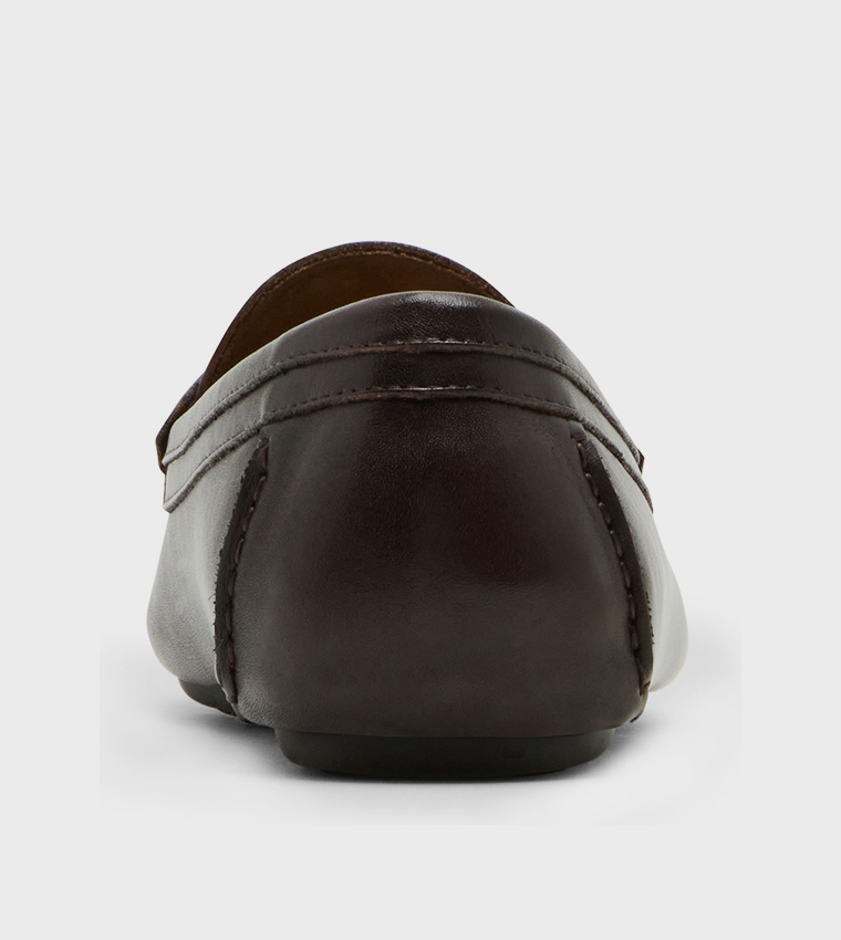 KRISTON Textured Round Toe Loafers