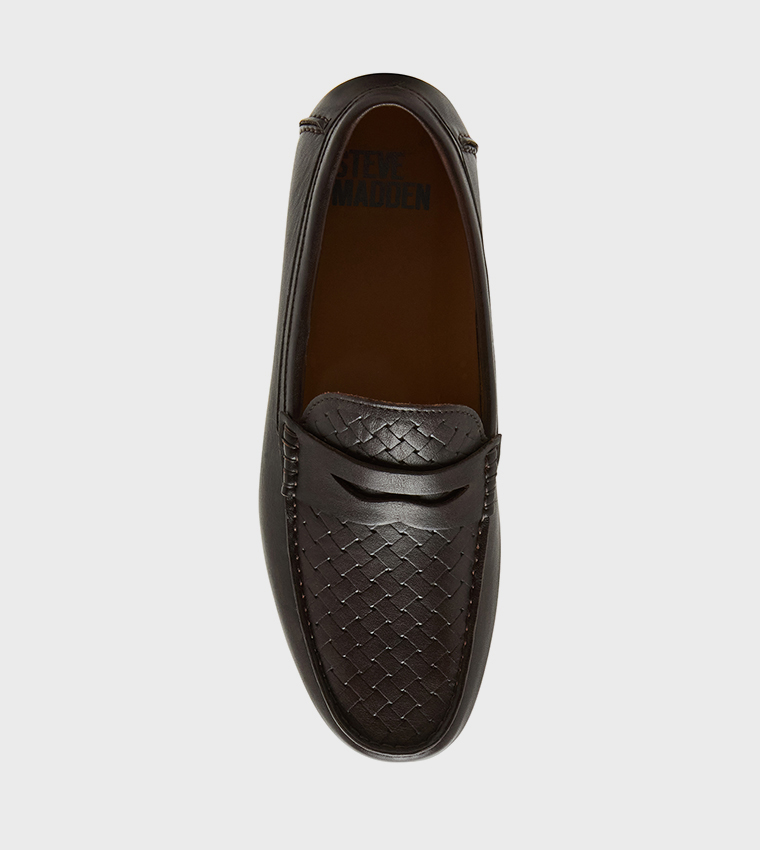 KRISTON Textured Round Toe Loafers