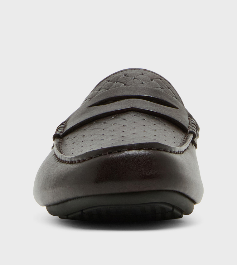 KRISTON Textured Round Toe Loafers