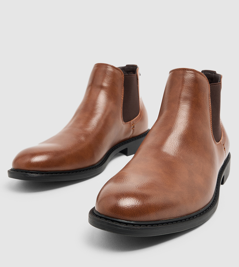 MSLIKK Round Toe Chelsea Boots