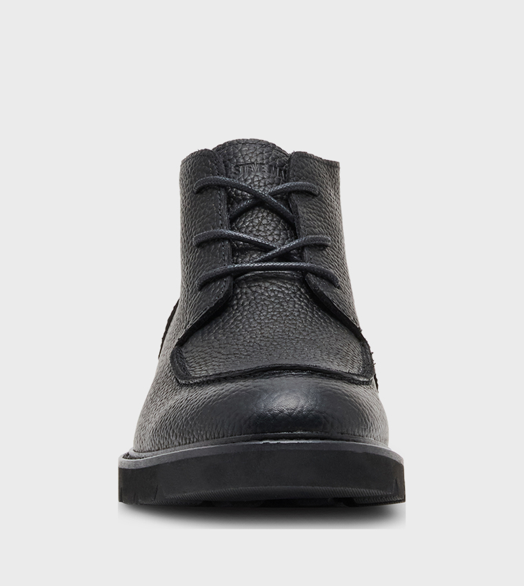 GRYFFIN Textured Lace-Up Boots