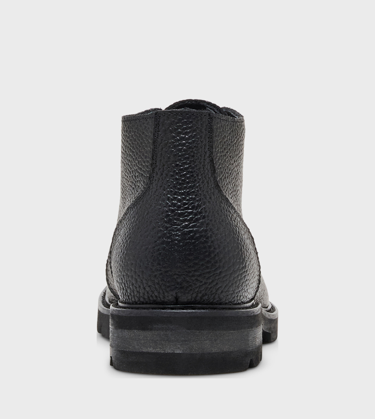 GRYFFIN Textured Lace-Up Boots