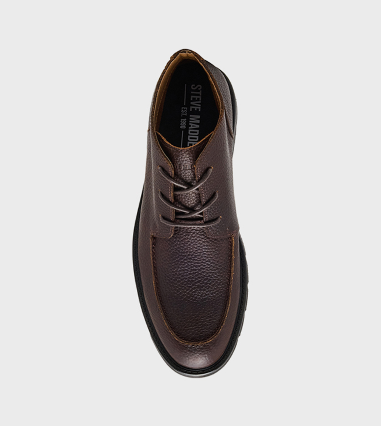 GRYFFIN Textured Lace-Up Boots