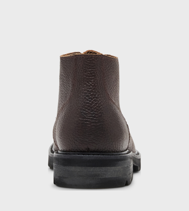 GRYFFIN Textured Lace-Up Boots