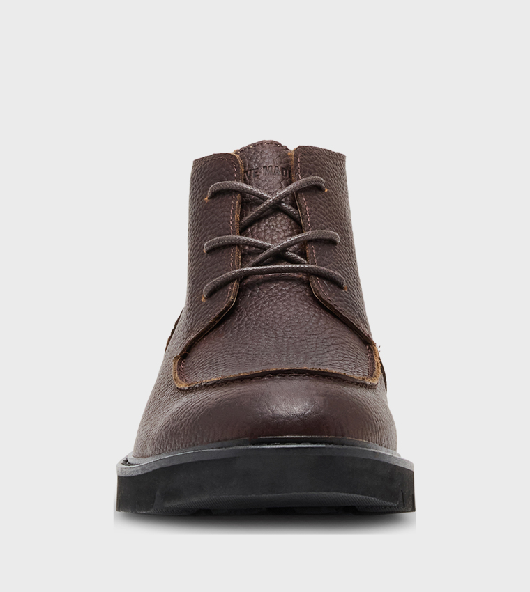 GRYFFIN Textured Lace-Up Boots