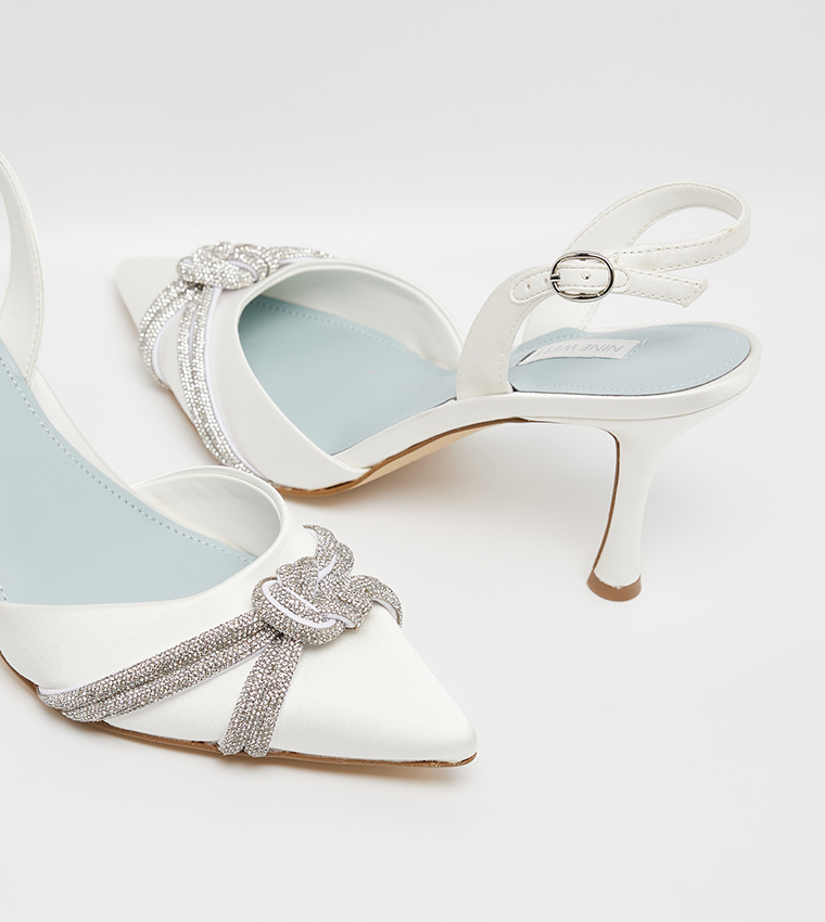 DEBY Embellished Slingback Pumps