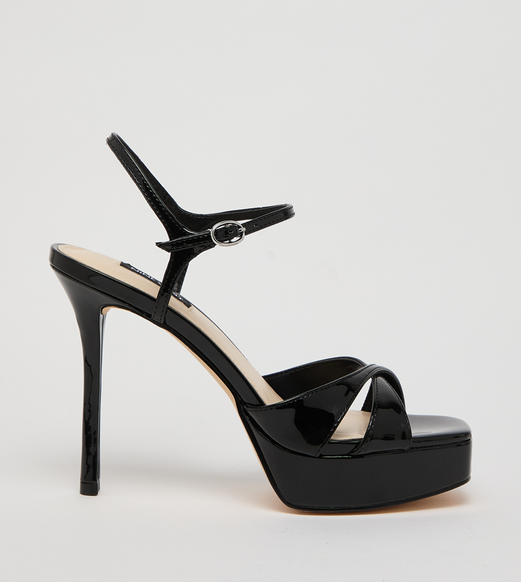 TATES Open Toe Ankle Loop Platform Heel Sandals
