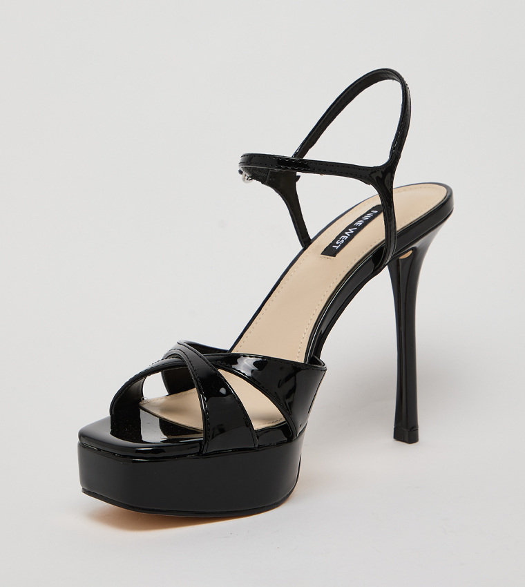 TATES Open Toe Ankle Loop Platform Heel Sandals