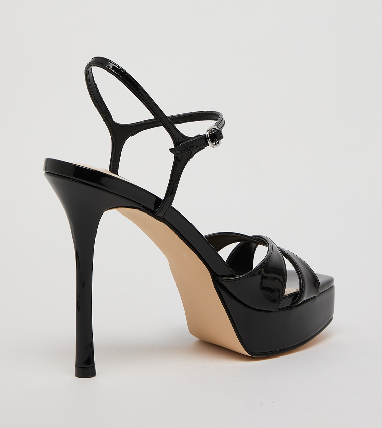TATES Open Toe Ankle Loop Platform Heel Sandals