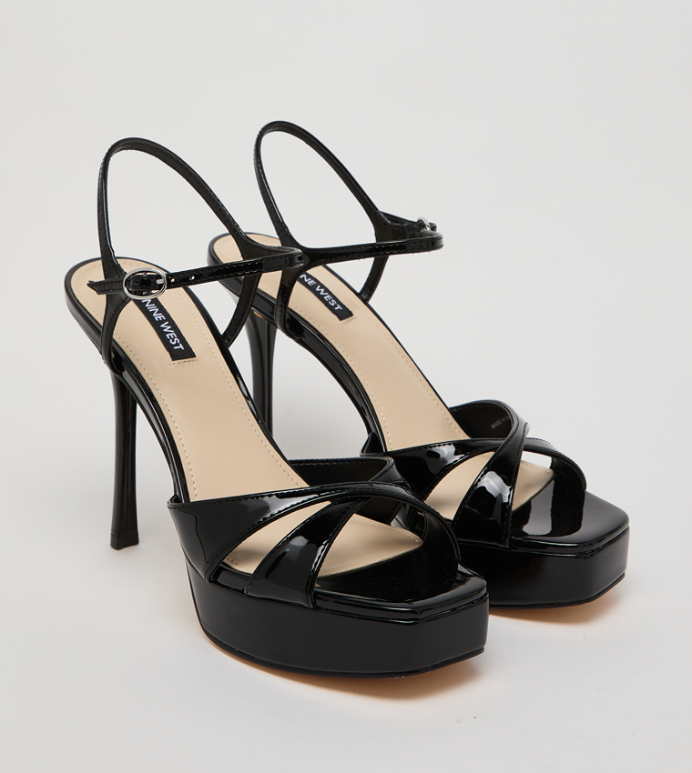TATES Open Toe Ankle Loop Platform Heel Sandals