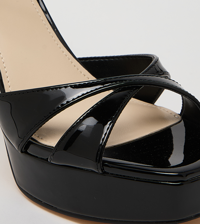 TATES Open Toe Ankle Loop Platform Heel Sandals