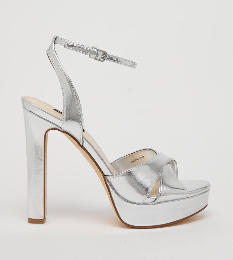 WILDA Peep Toe Ankle Loop Platform Heel Sandals