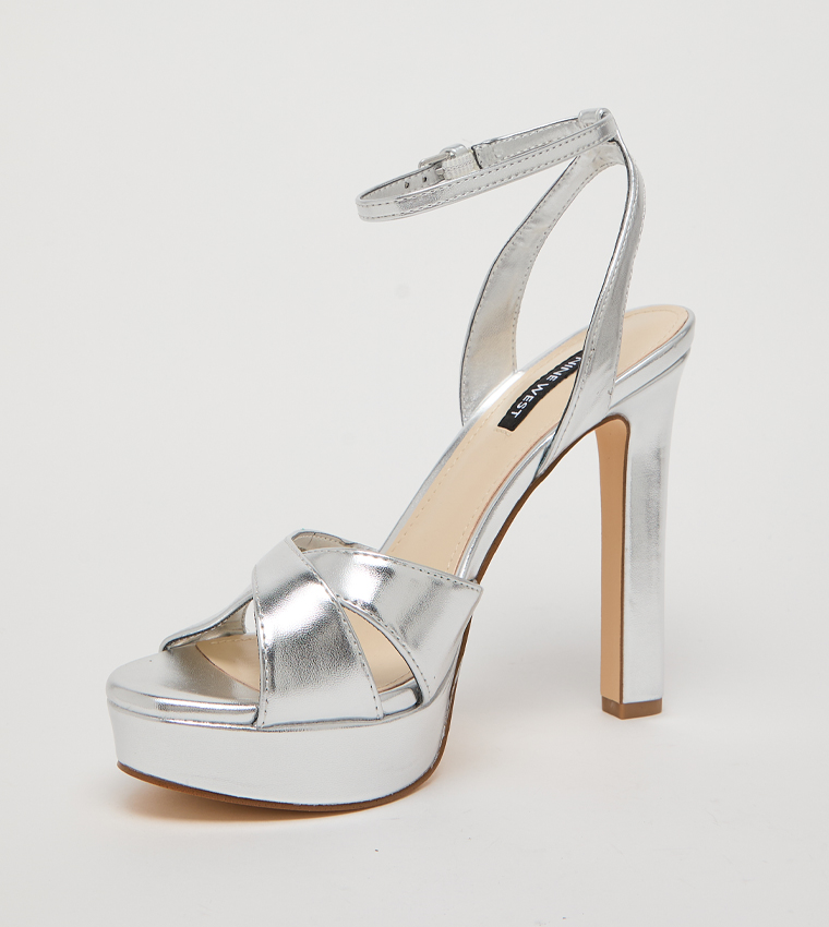 WILDA Peep Toe Ankle Loop Platform Heel Sandals