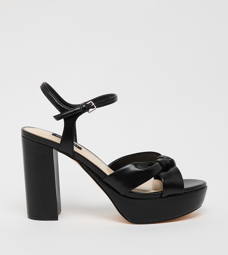 DENISH Open Toe Ankle Loop Platform Heel Sandals